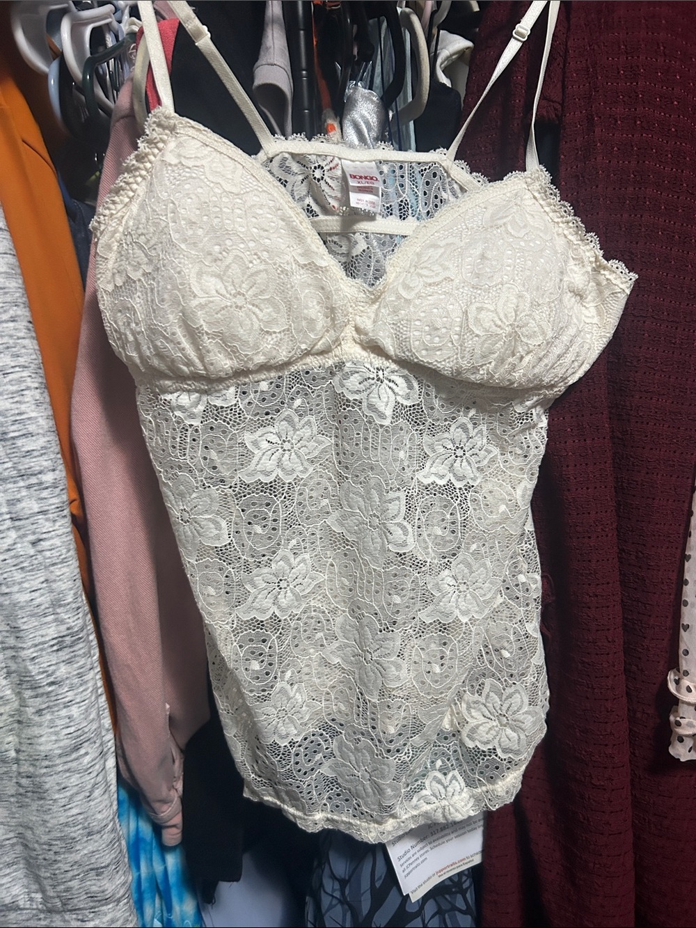 BONGO Ivory Lace Camisole Top